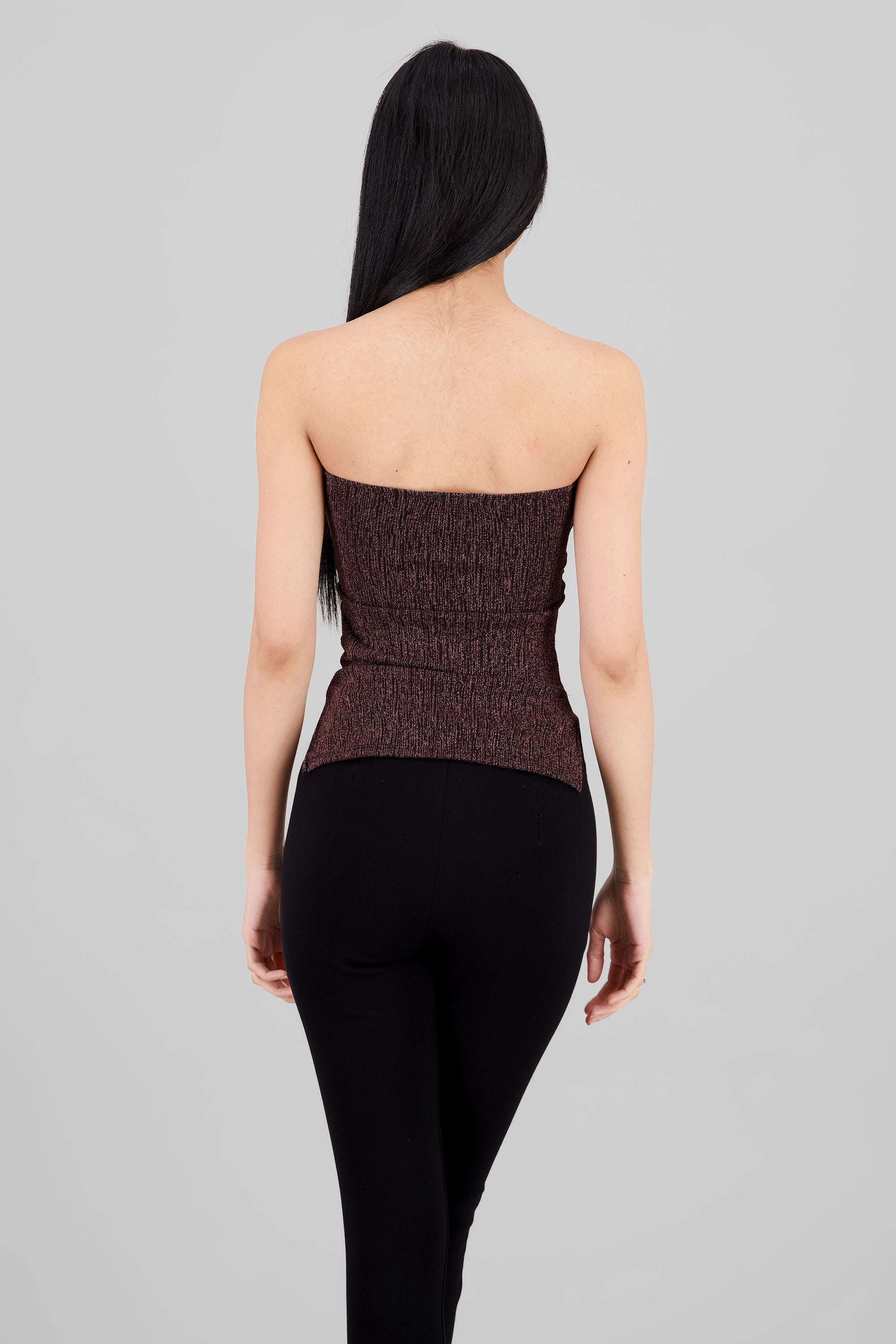 Lurex Cutout Tube Top BLACK