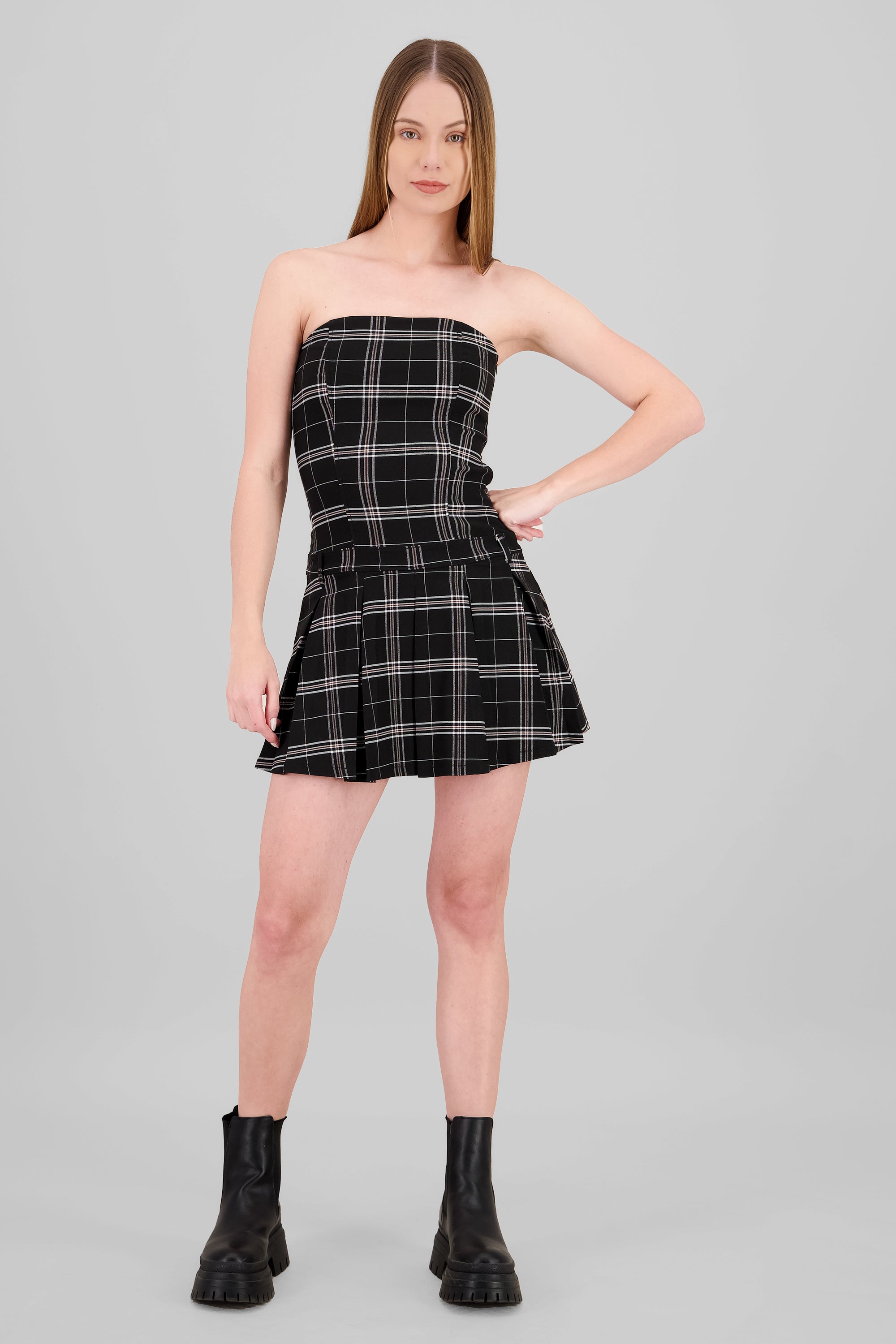 Strapless Mini Dress BLACK COMBO