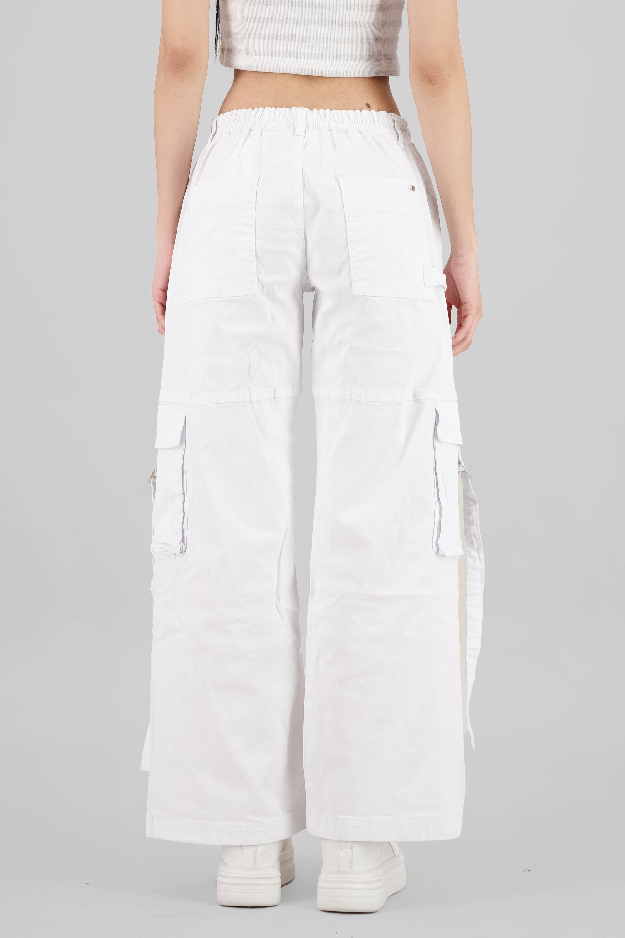 Cargo Jeans with Two Pockets WHITE