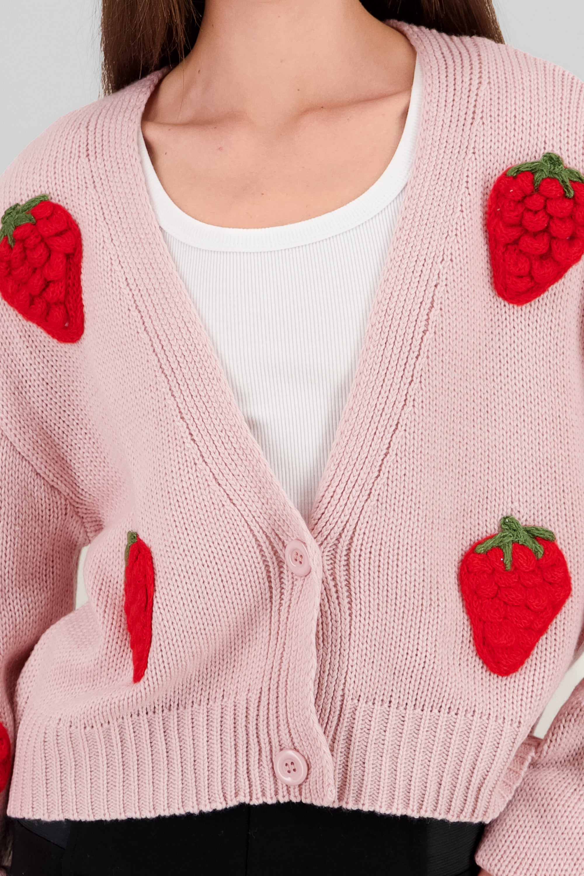 3D Strawberry Cardigan PINK