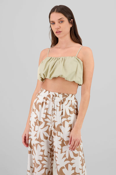 Balloon Crop Top BEIGE