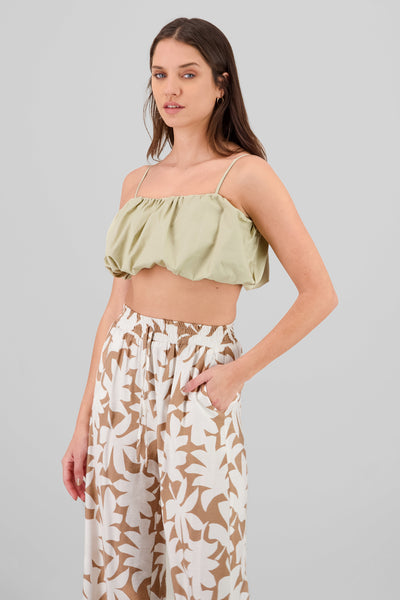 Balloon Crop Top BEIGE