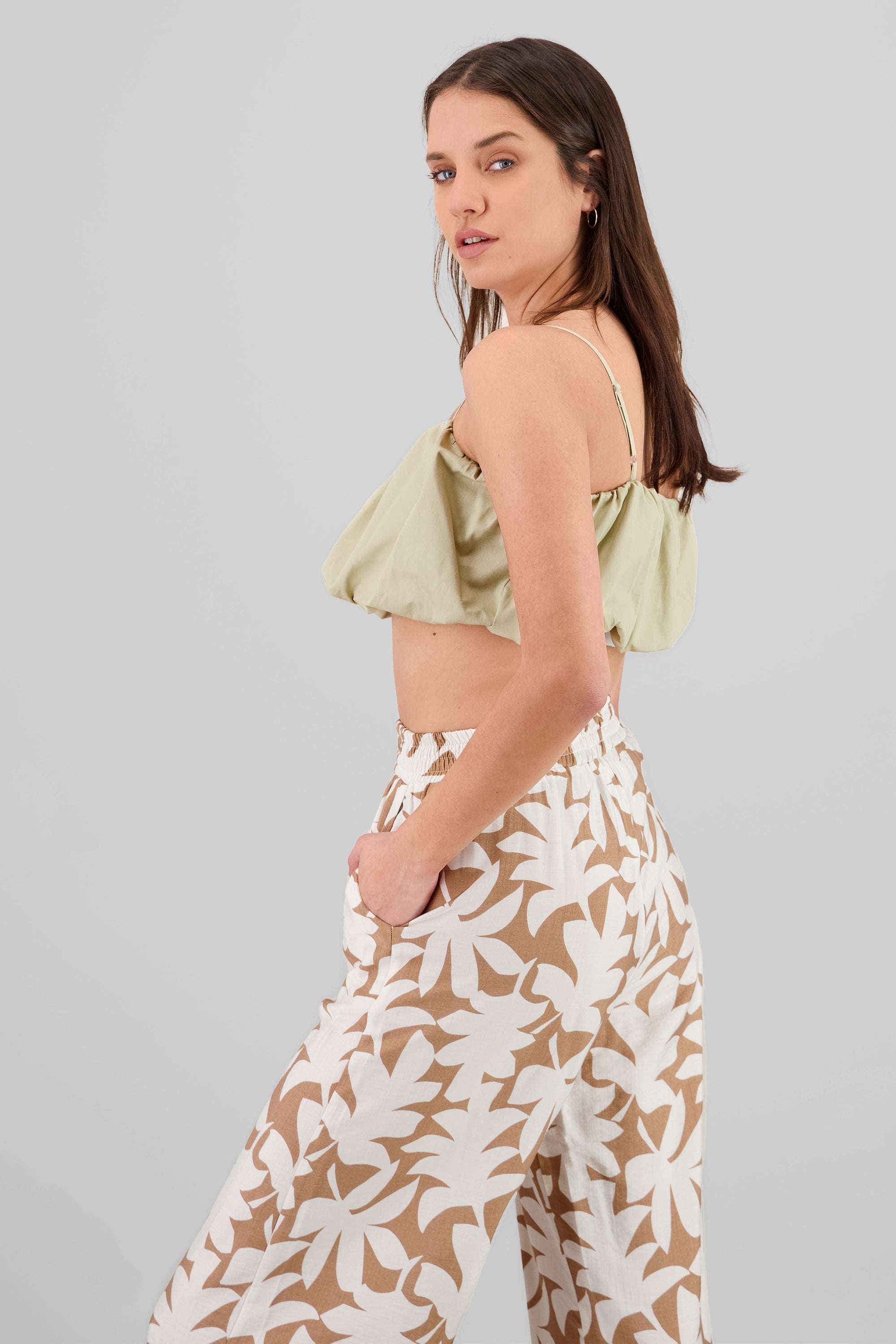 Balloon Crop Top BEIGE