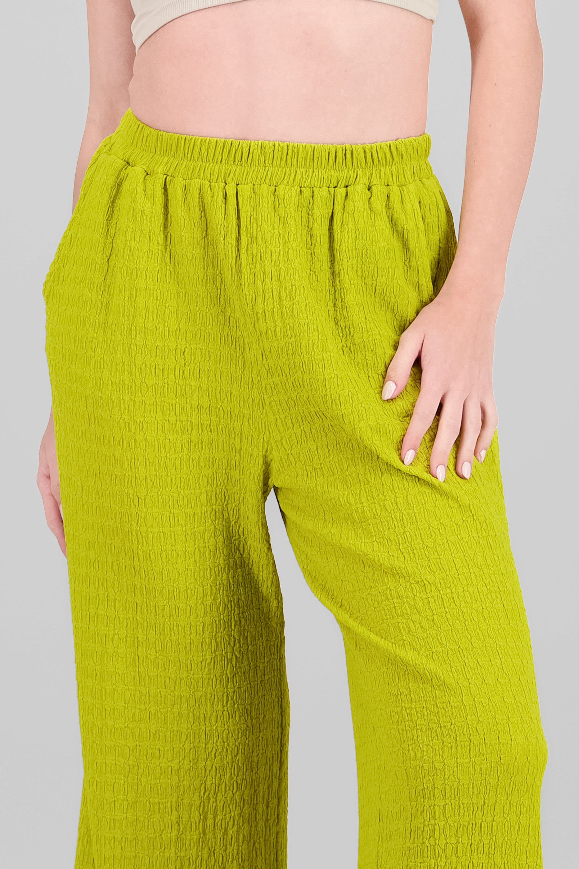 Textured Pants APPLE GREEN