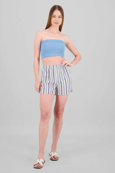 Striped Shorts with Slit BLUE COMBO