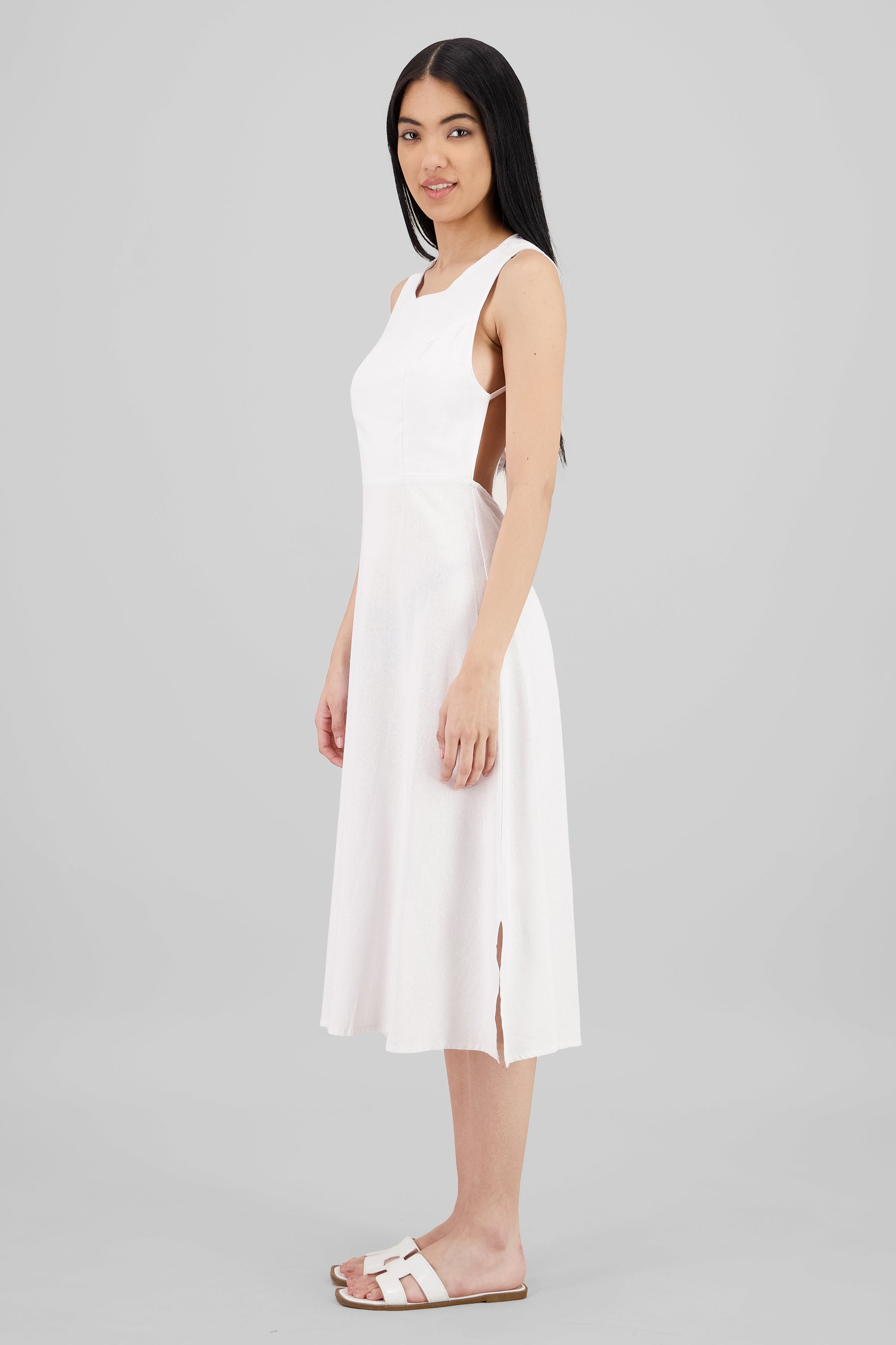 Line Midi Dress WHITE