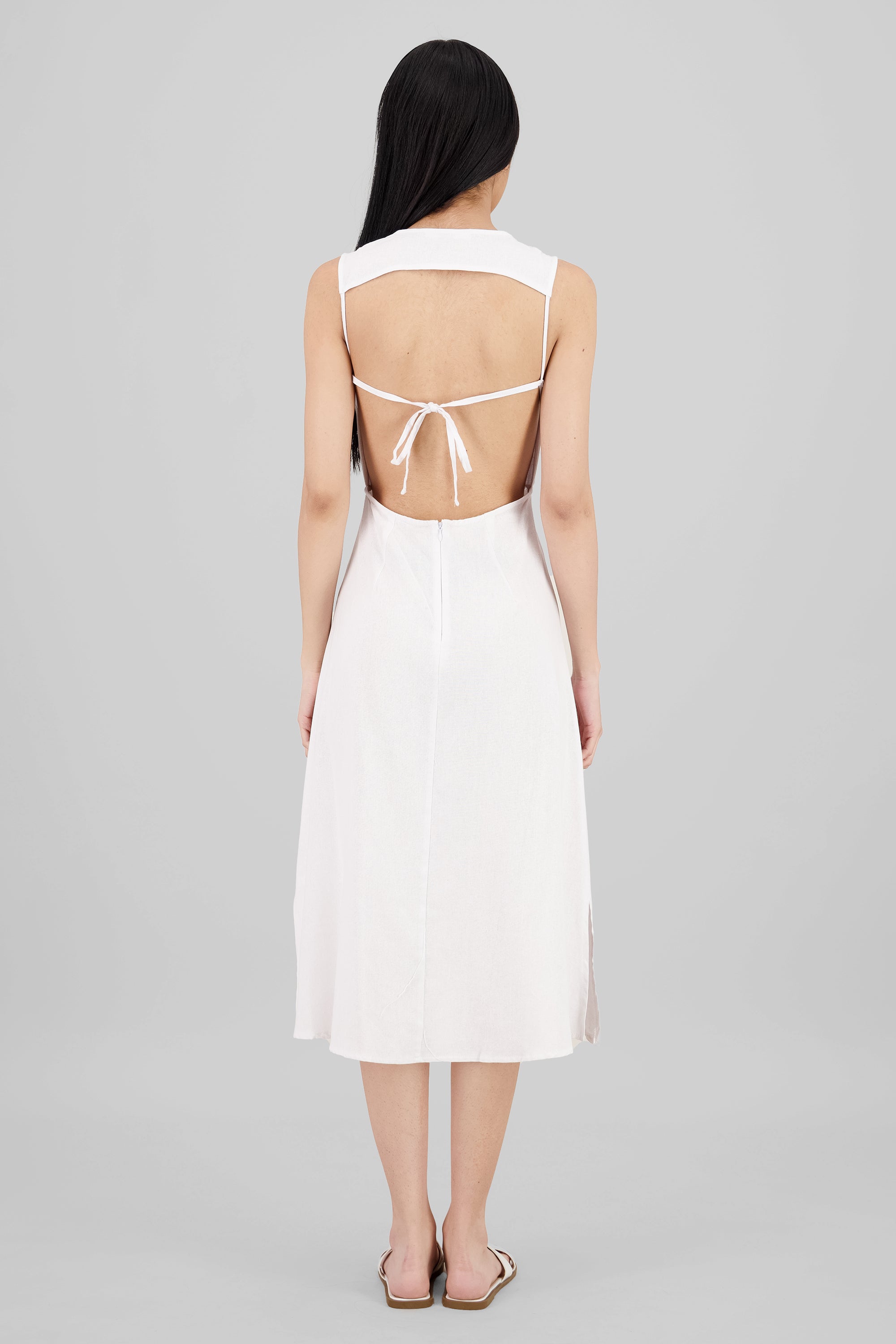 Line Midi Dress WHITE