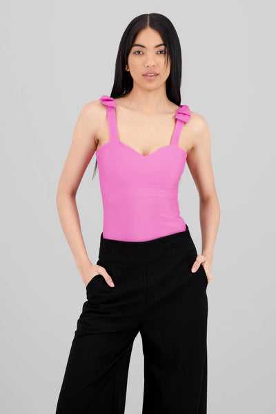 Bow Straps Bodysuit FUCHSIA