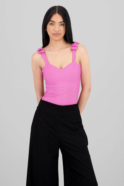 Bow Straps Bodysuit FUCHSIA