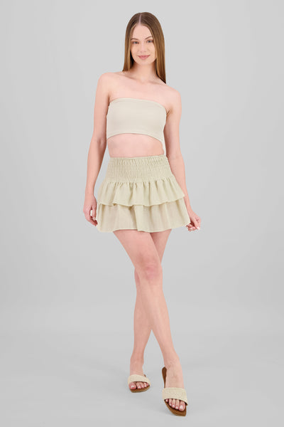 Smock Mini Skirt KHAKI