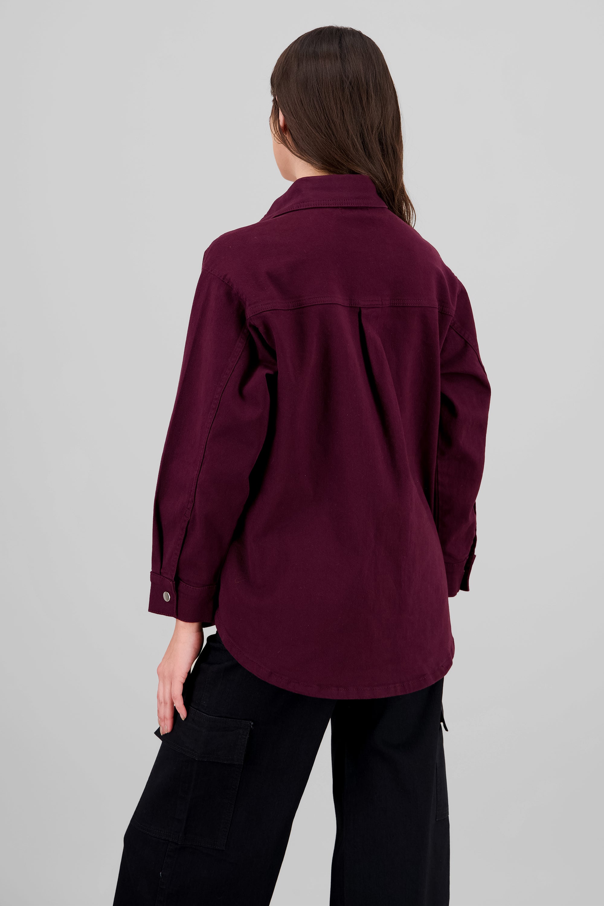 Oversized Jacket with Pocket PLUM