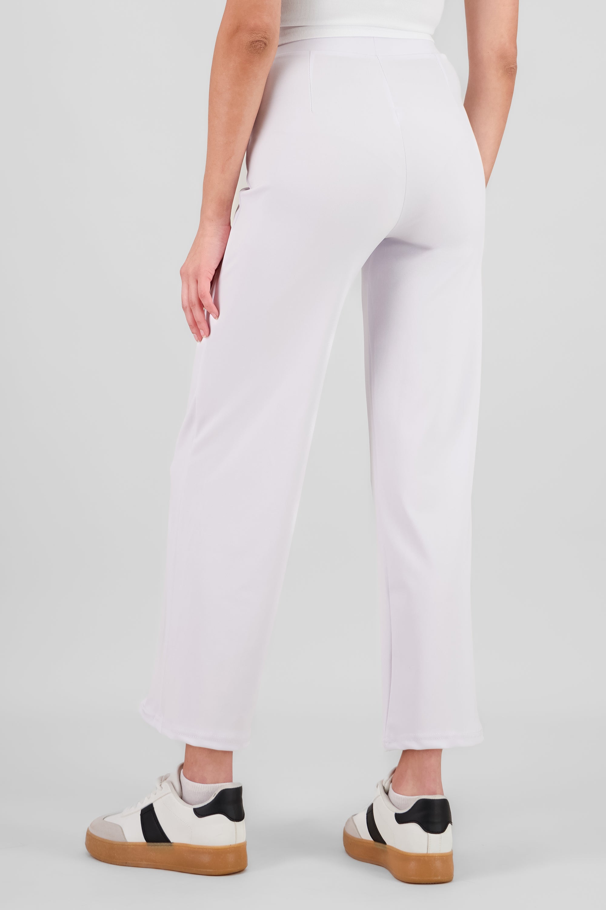 Straight Pants with Seams WHITE