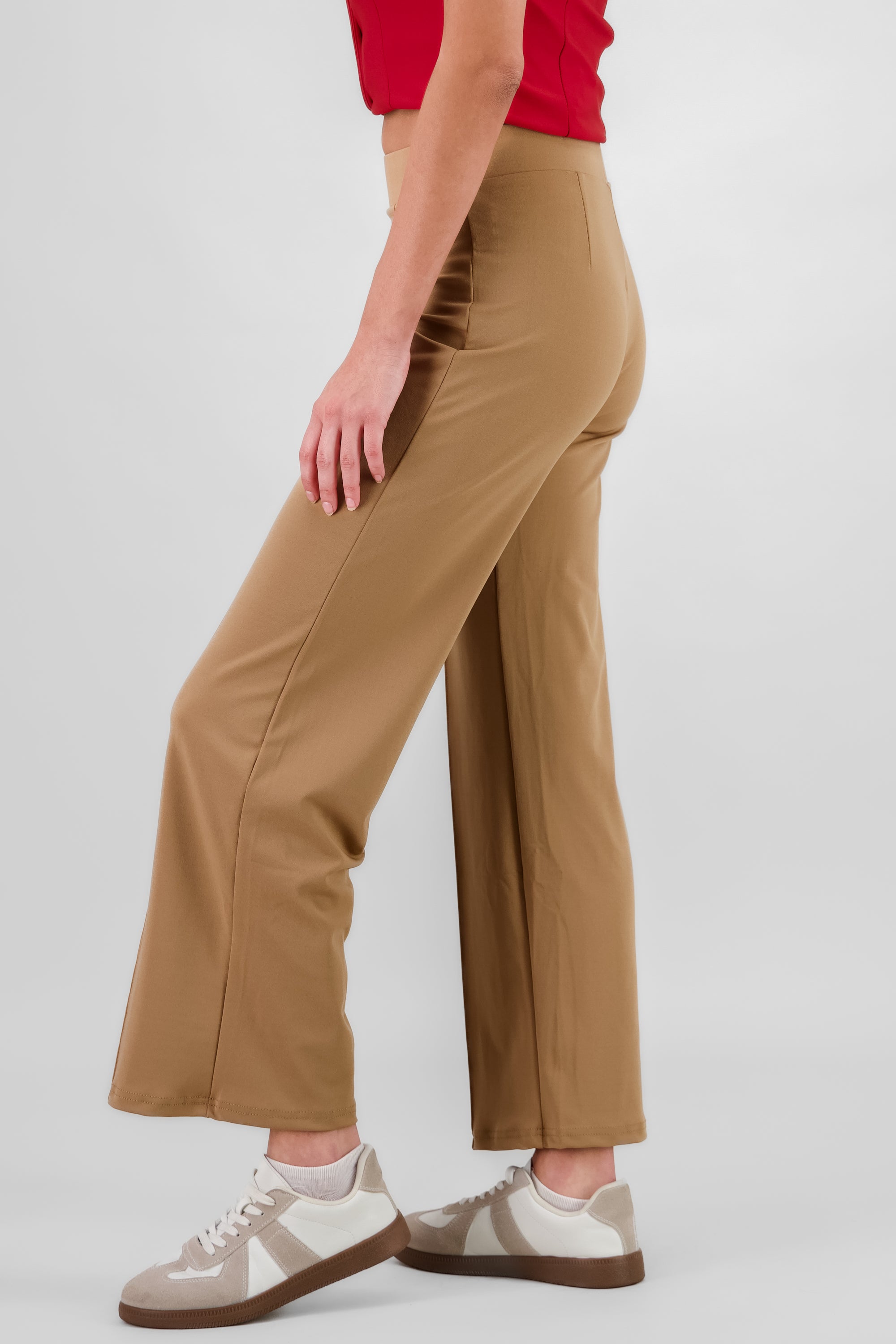 Straight Pants with Seams CAMEL