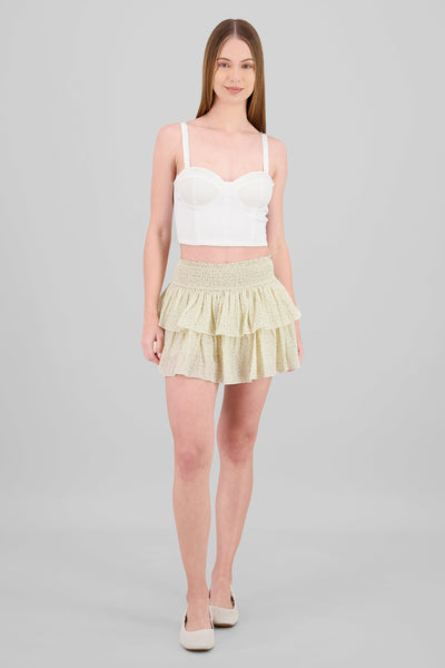 Double Ruffle Skirt BEIGE