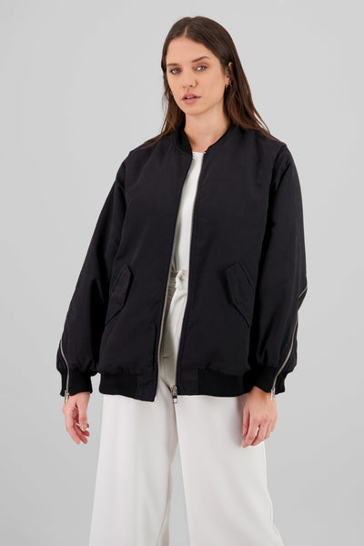 Oversized Bomber Jacket BLACK