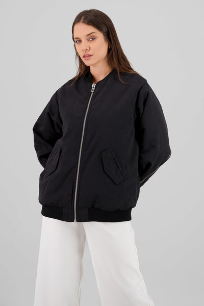 Oversized Bomber Jacket BLACK