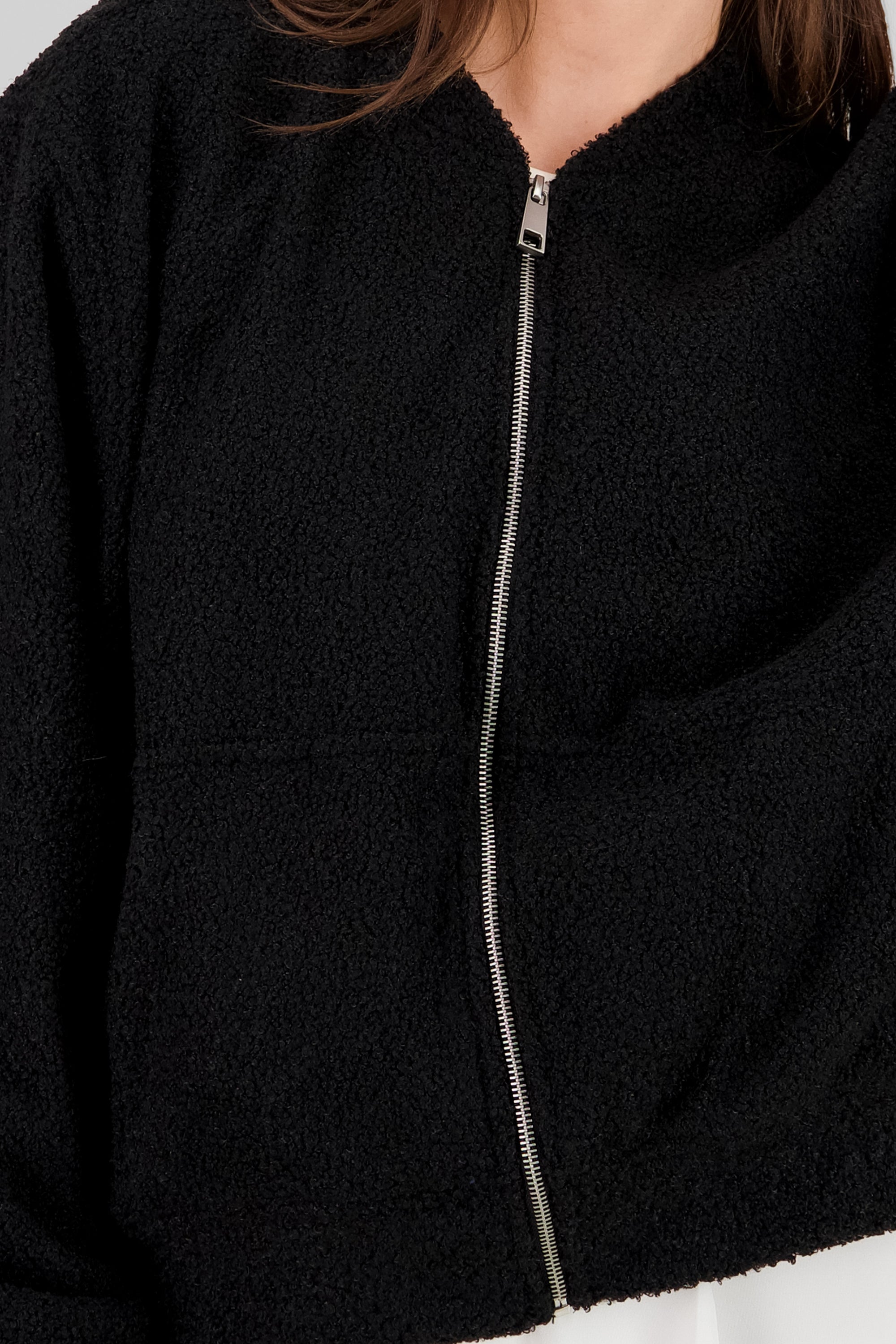 Fleece Bomber Jacket BLACK