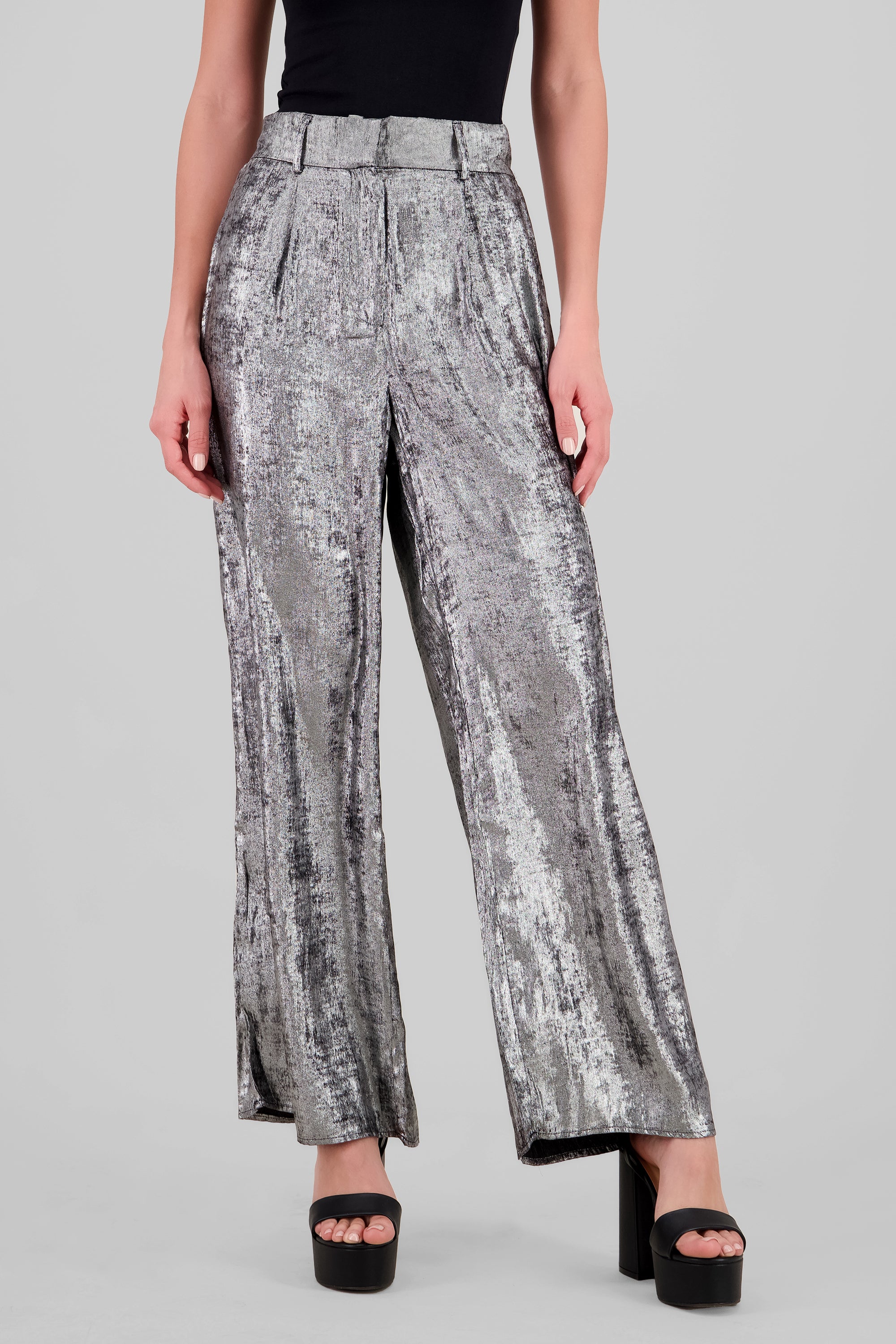 Wide Leg Sequin Pants SILVER