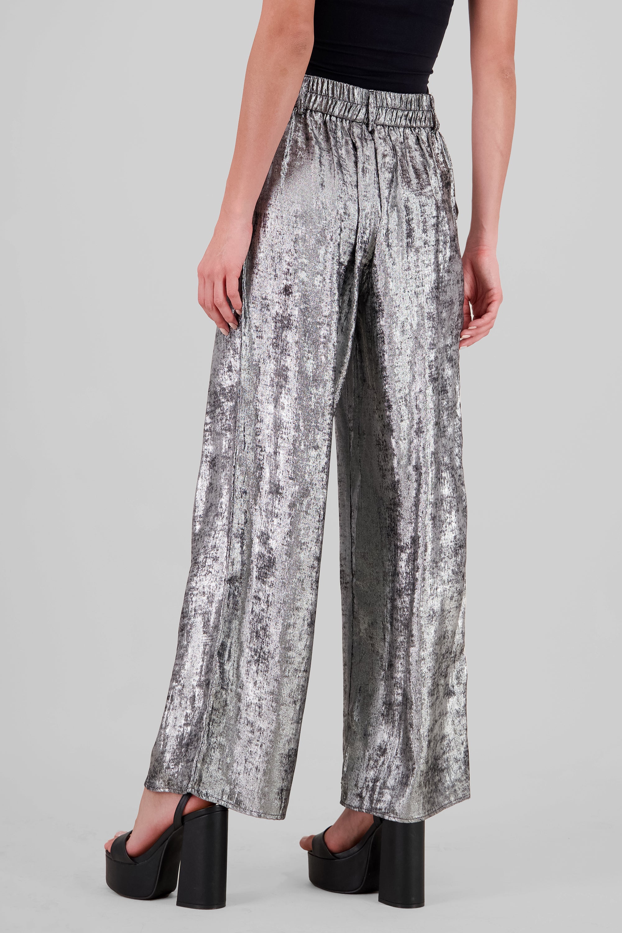 Wide Leg Sequin Pants SILVER