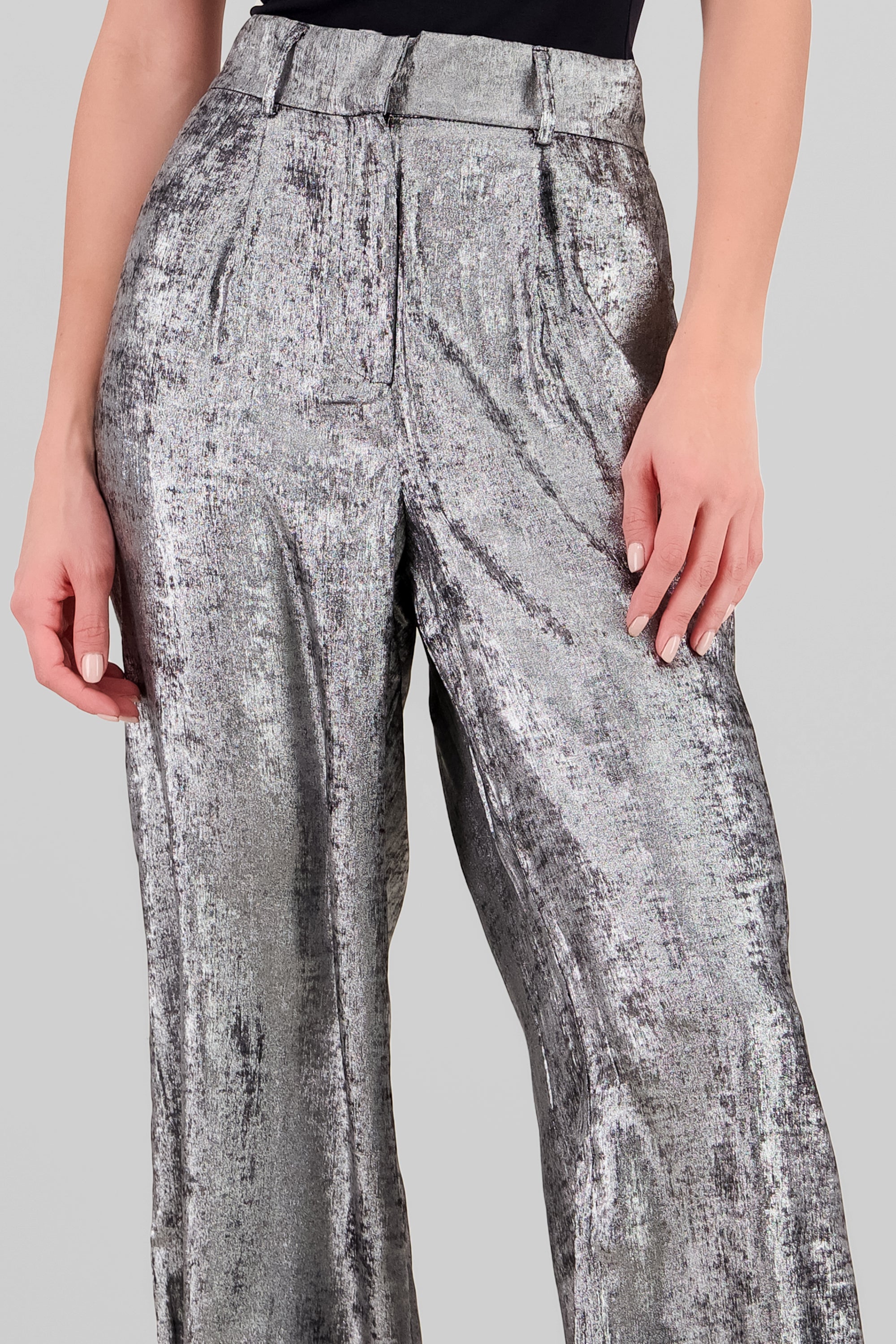 Wide Leg Sequin Pants SILVER