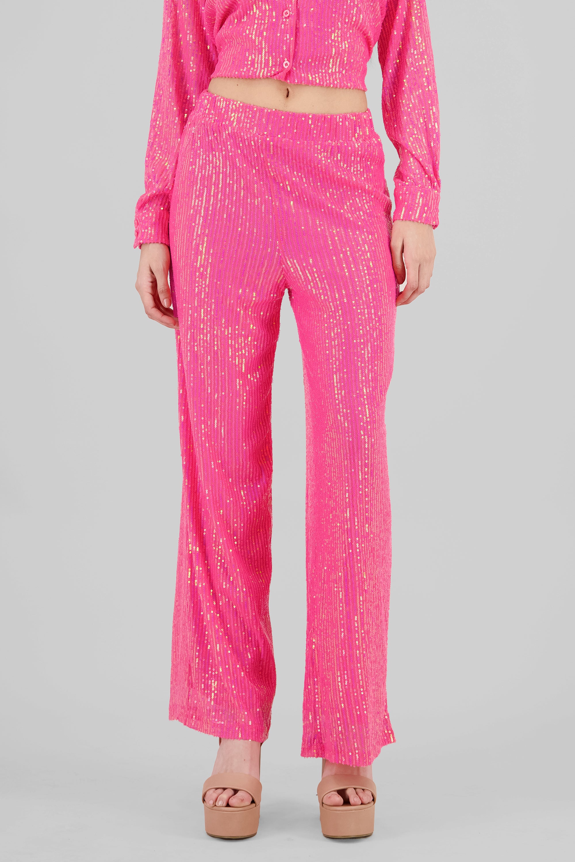 Sparkly Wide Leg Pants PINK