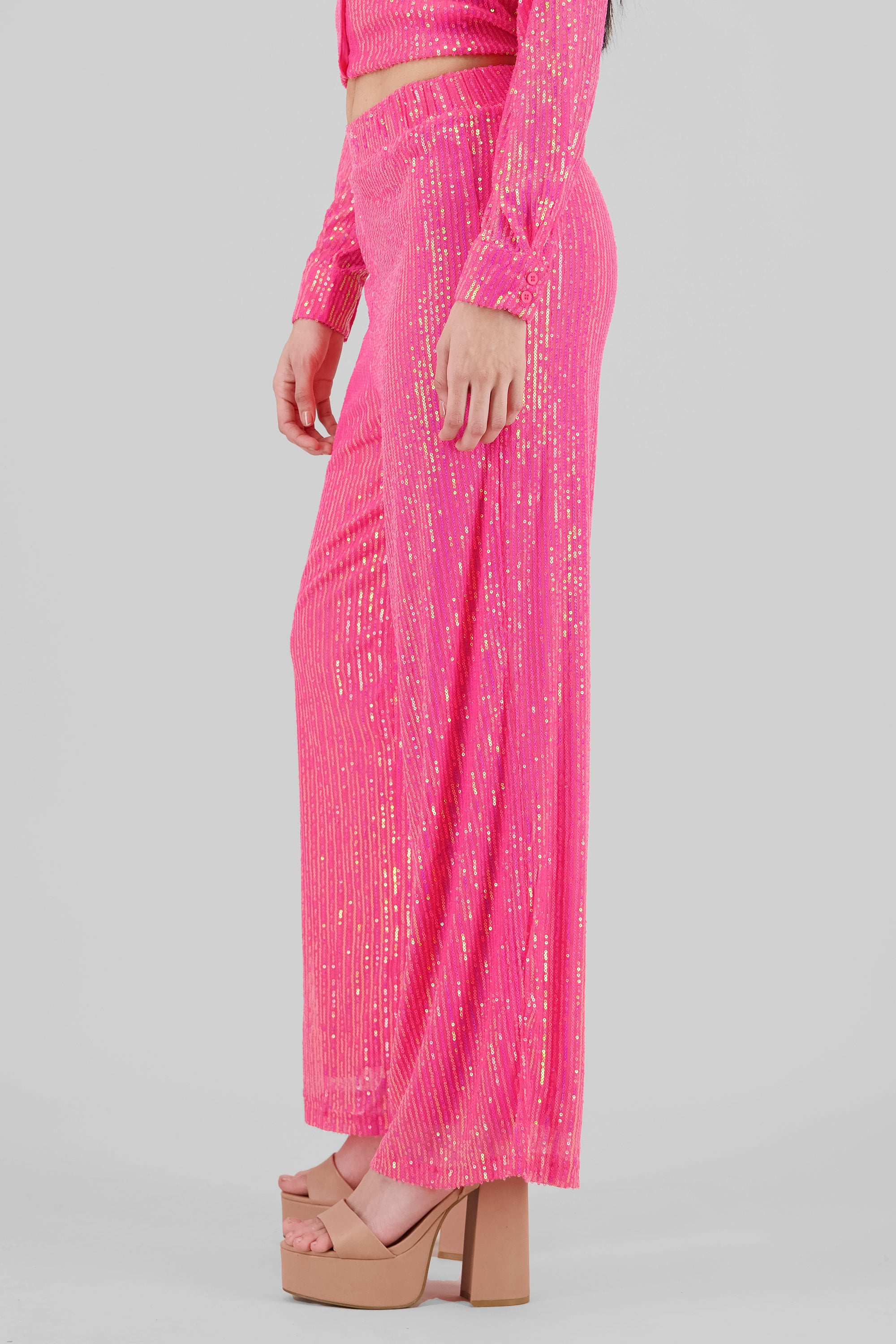 Sparkly Wide Leg Pants PINK