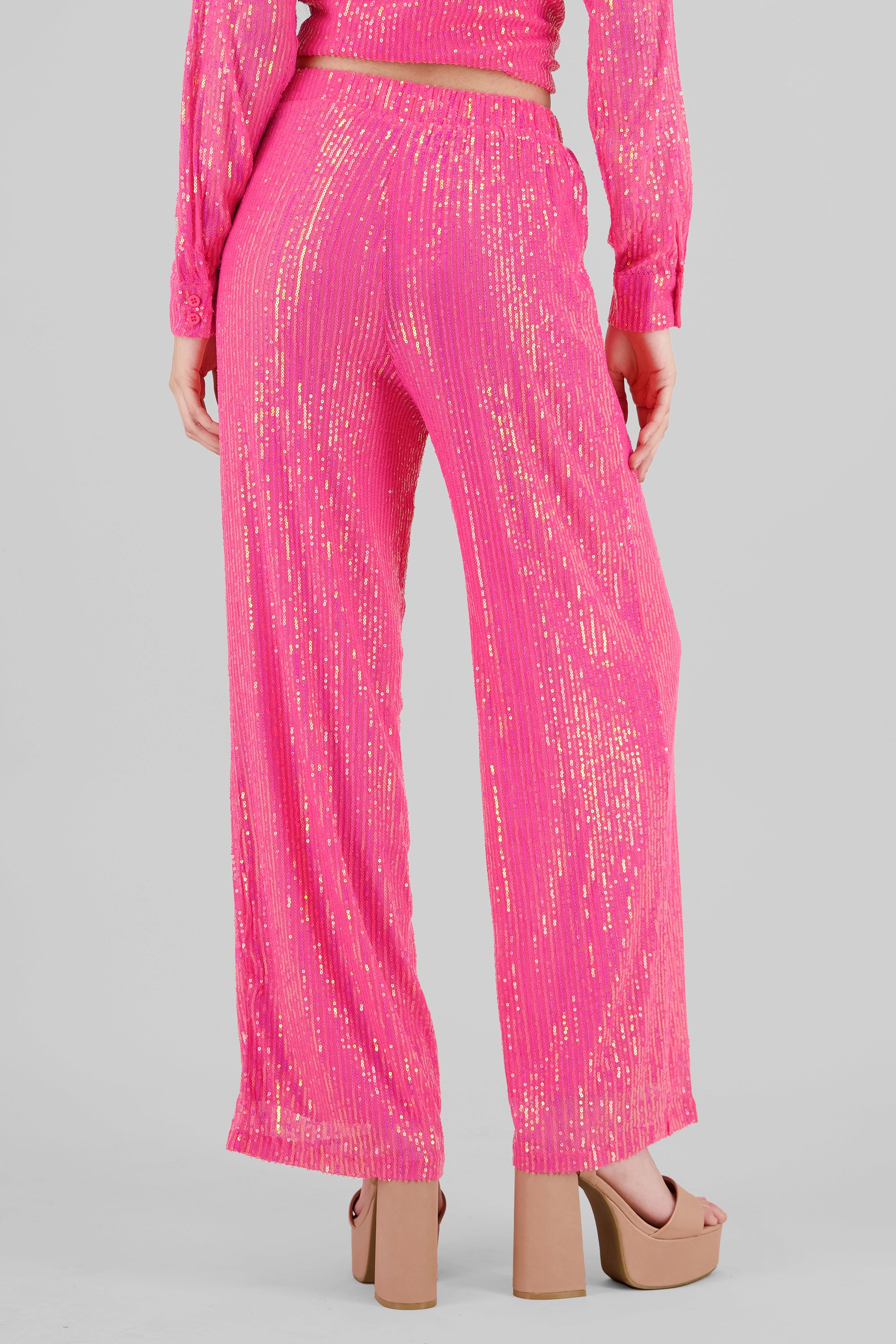 Sparkly Wide Leg Pants PINK