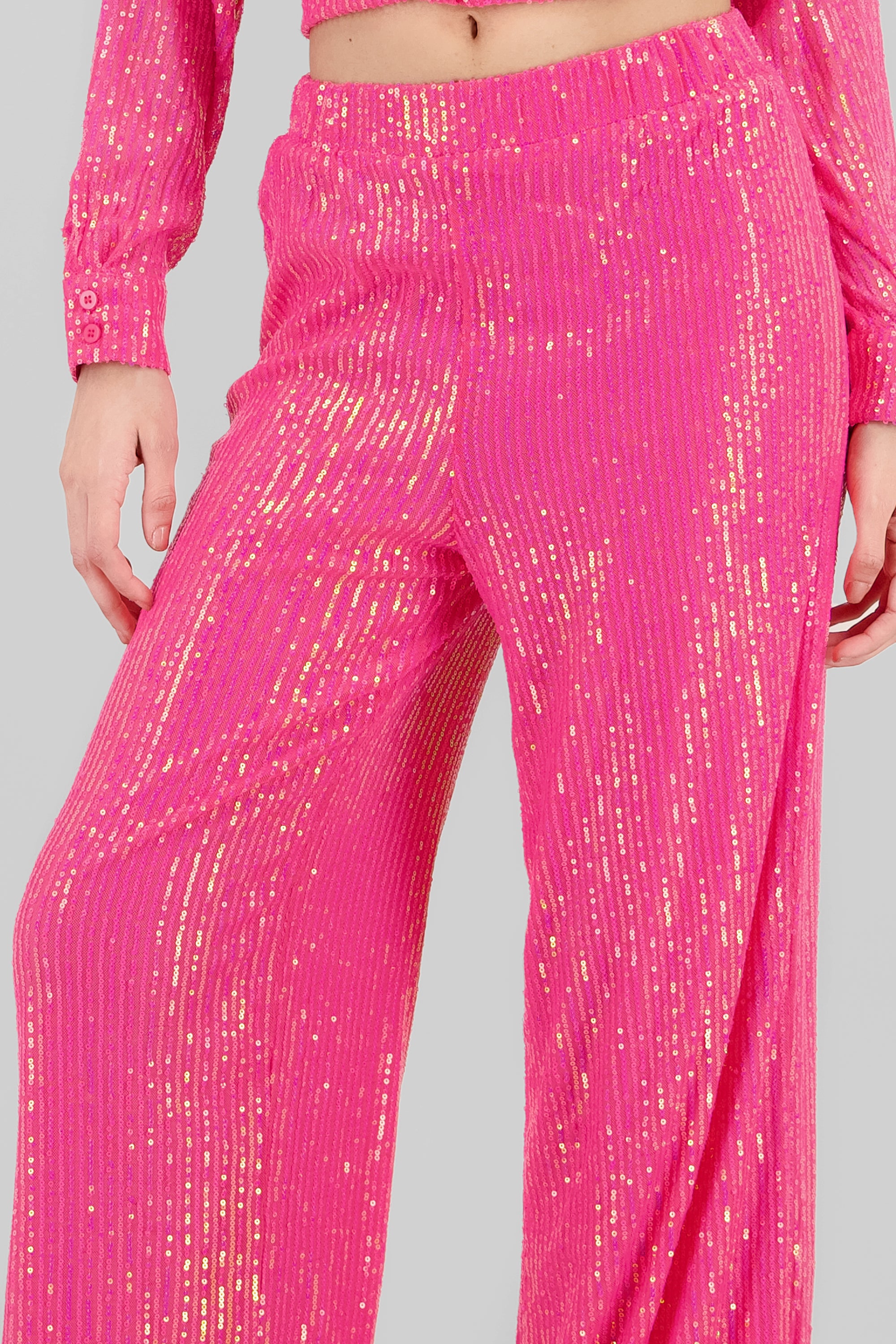 Sparkly Wide Leg Pants PINK