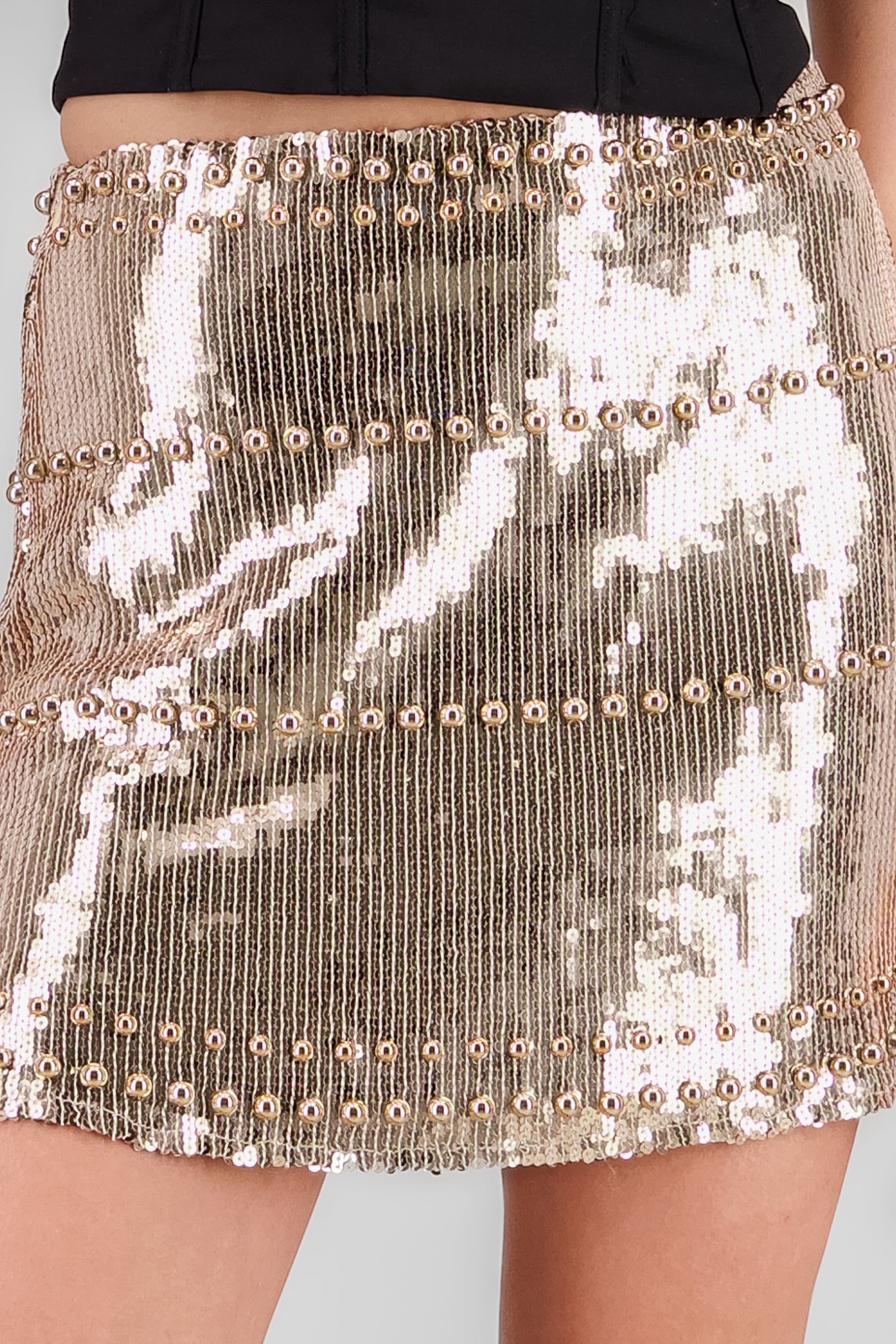 Sequin Mini Skirt GOLD