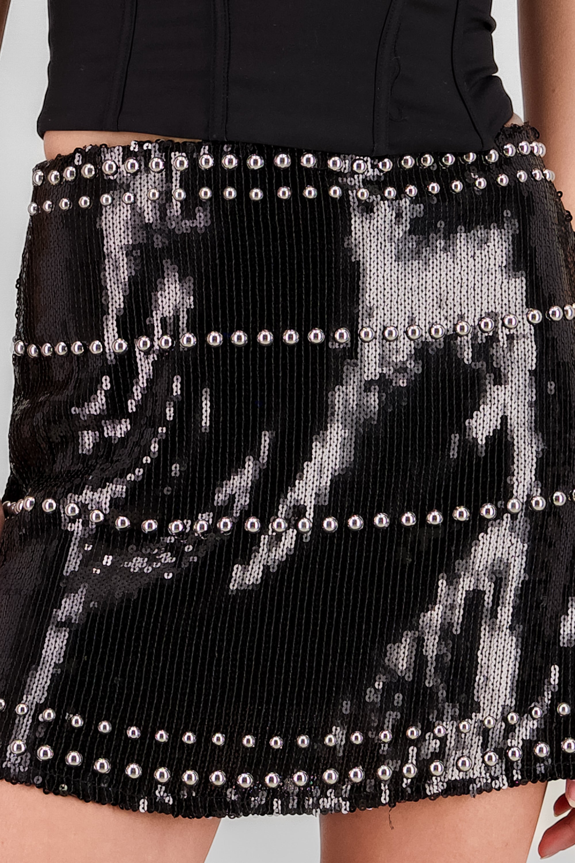 Sequin Mini Skirt BLACK