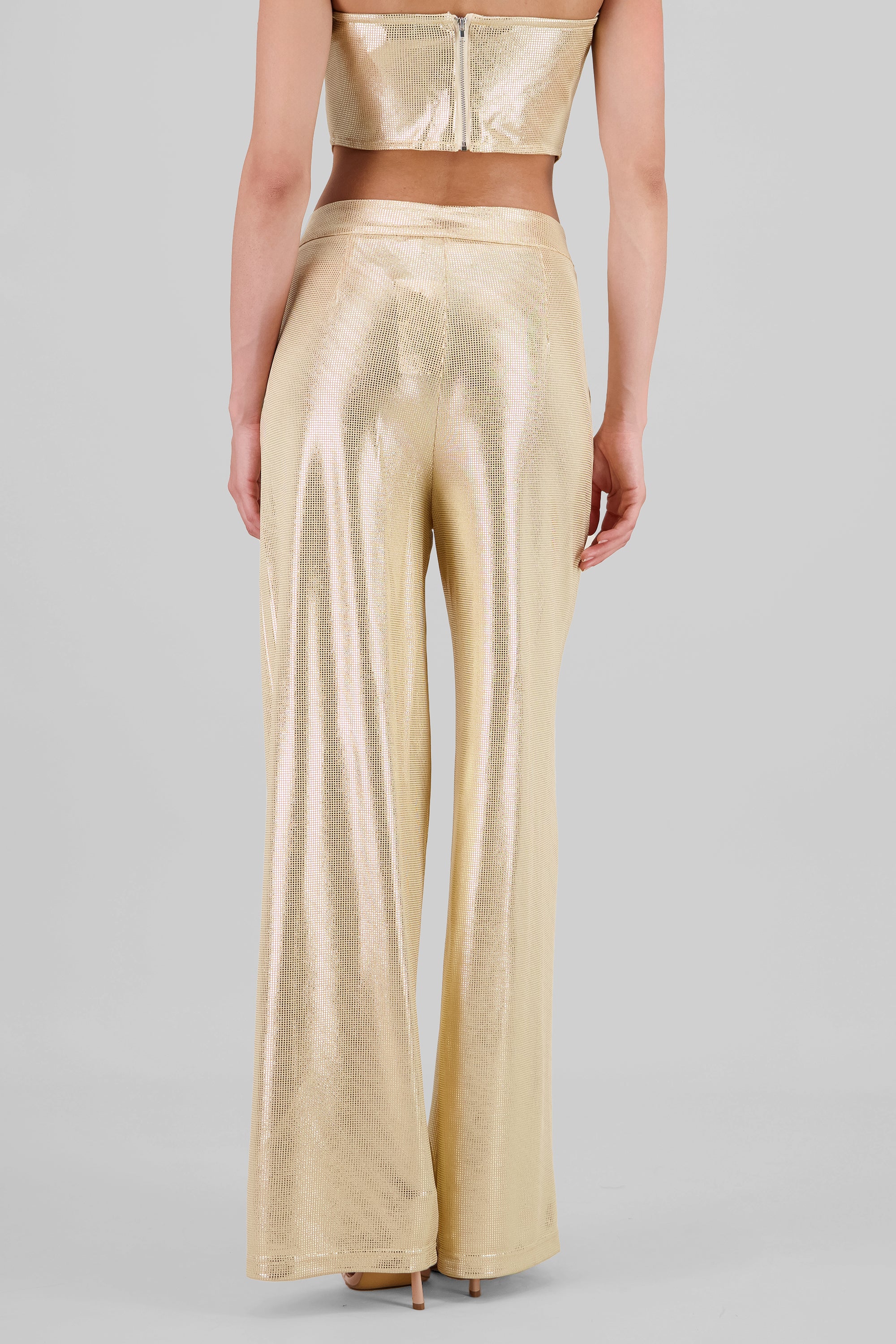 Glitter Flowy Wide Leg Pants GOLD