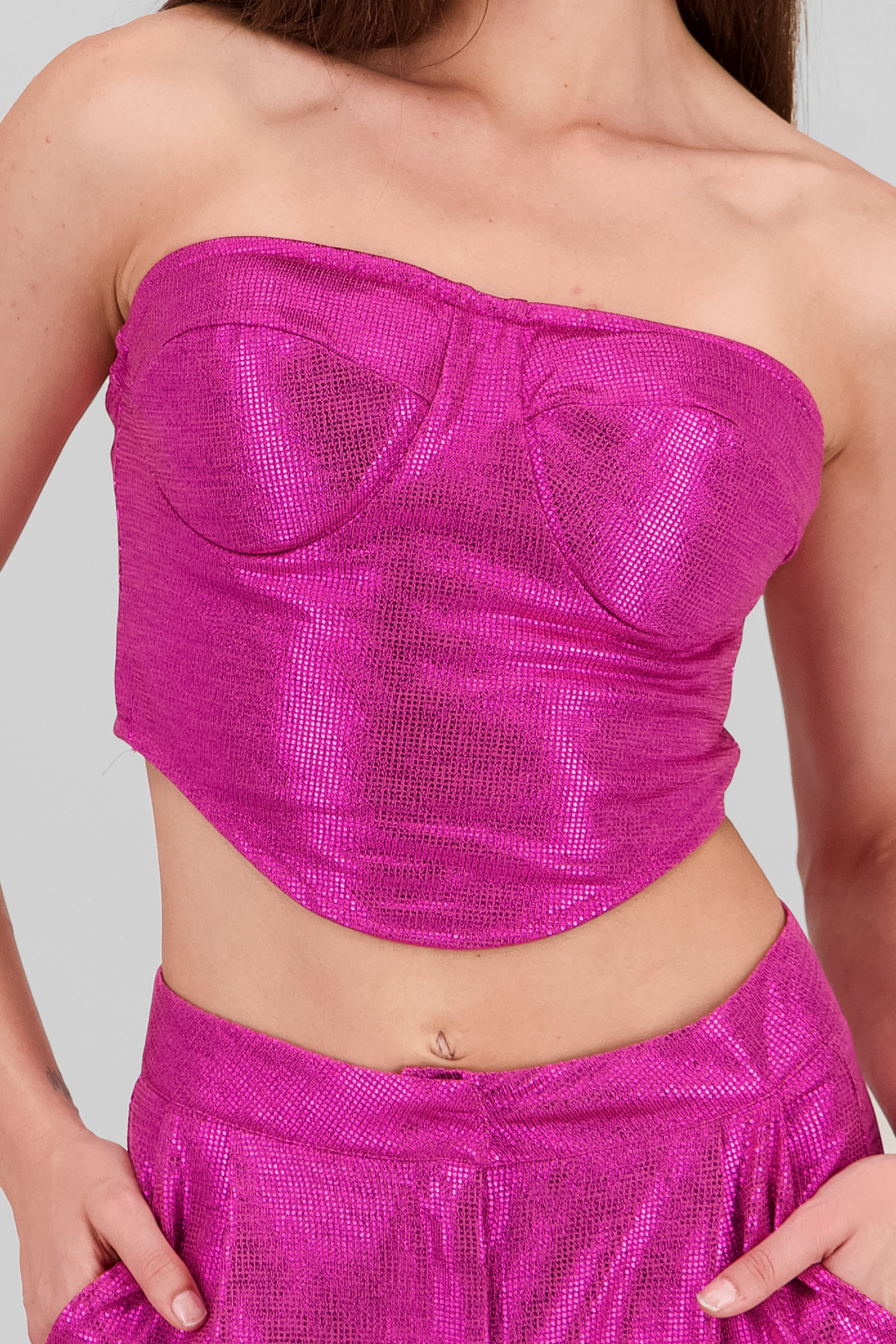 Detail Sparkle Top FUCHSIA