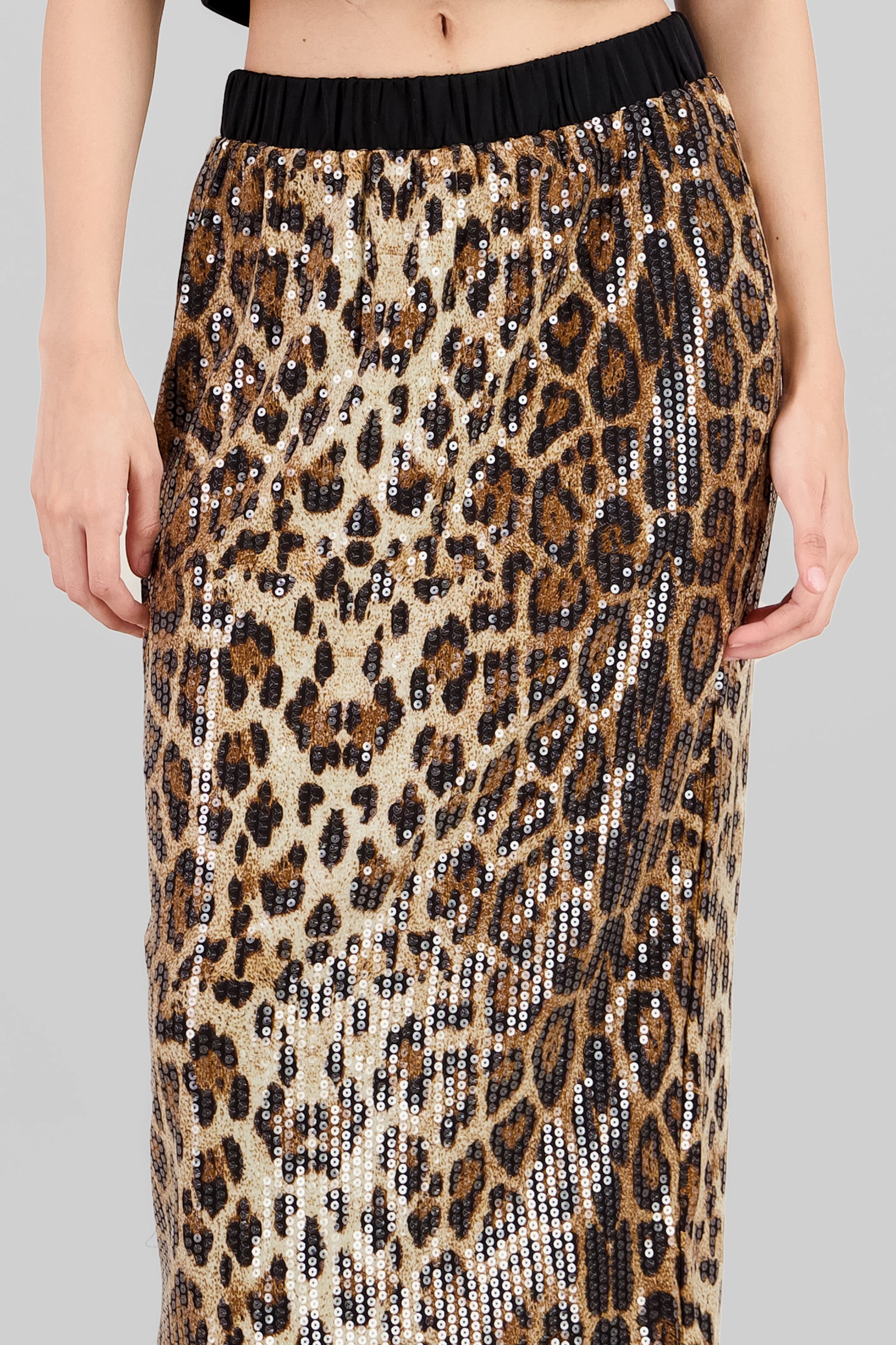 Maxi Sequin Skirt BROWN