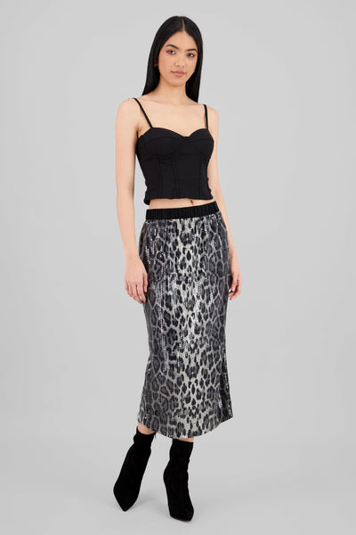 Maxi Sequin Skirt BLACK