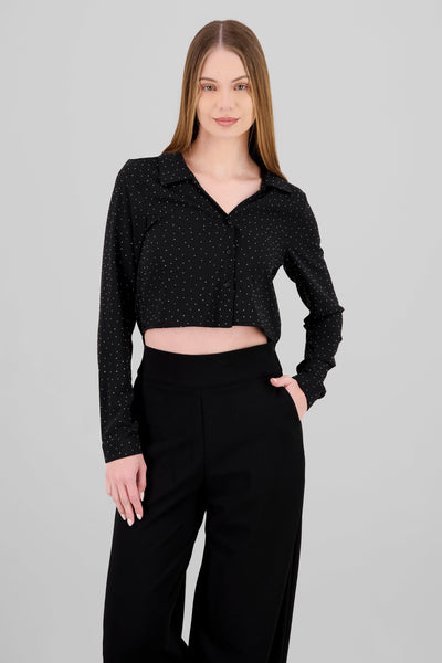 Cropped Long Sleeve Top ROSEWOOD