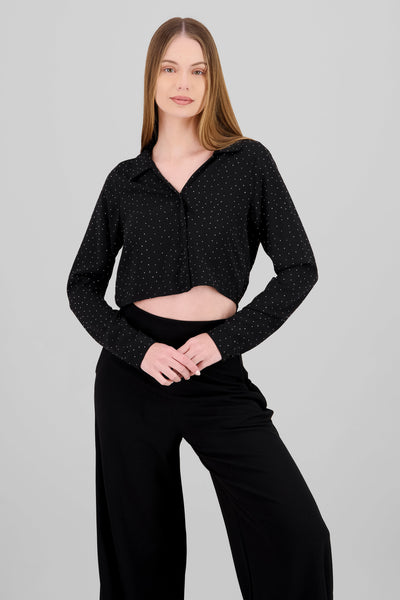 Cropped Long Sleeve Top ROSEWOOD