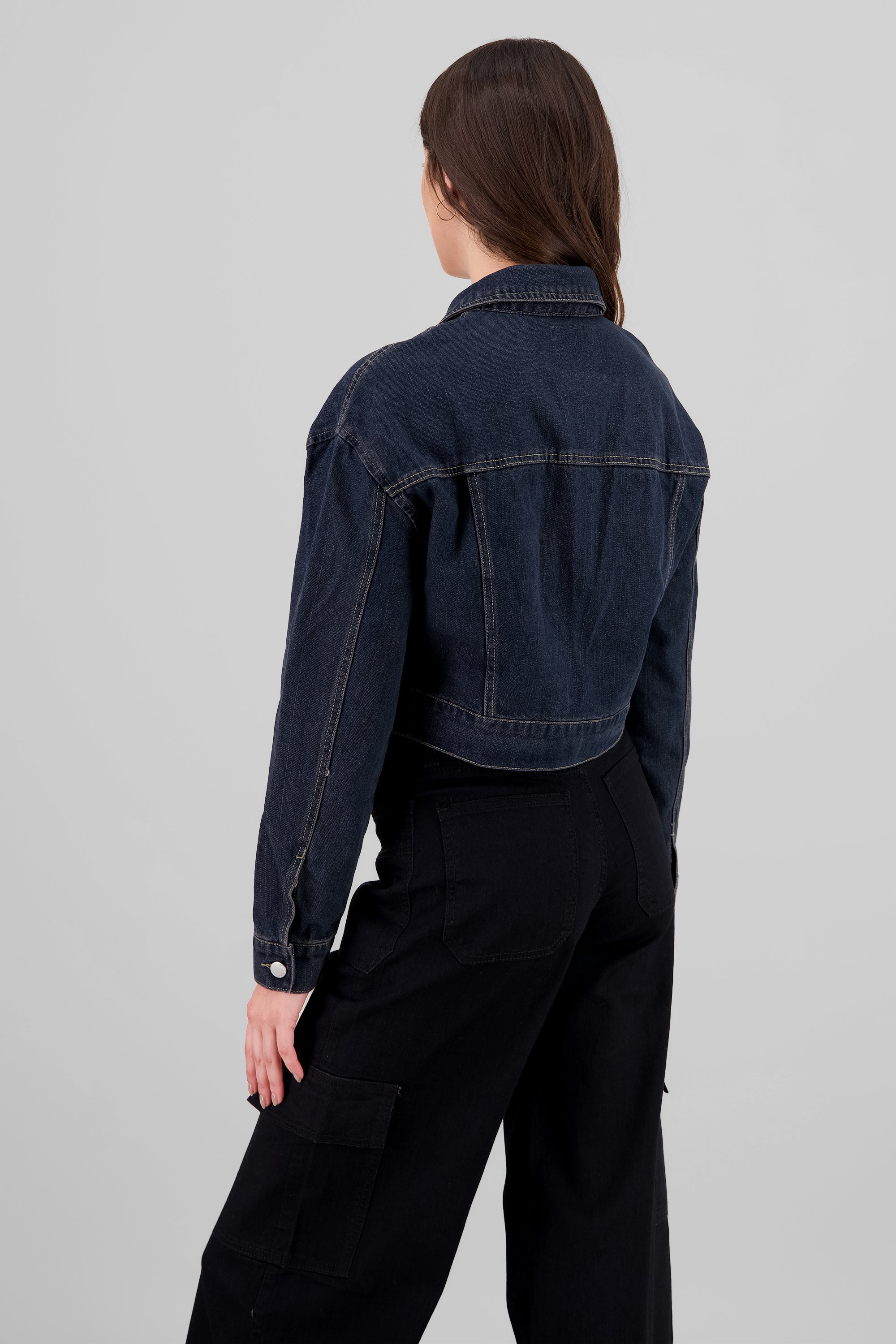 Heart Embroidered Jacket DARK WASH