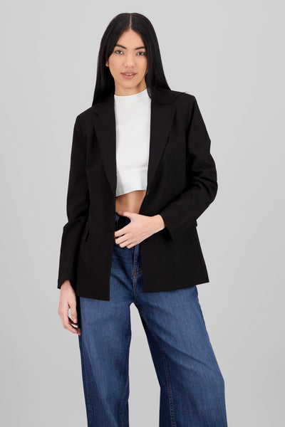 Oversized Solid Blazer BLACK