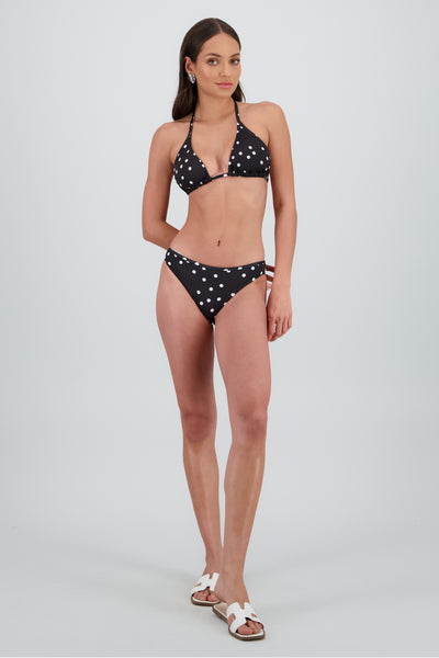 Polka Dot Print Bikini BLACK COMBO