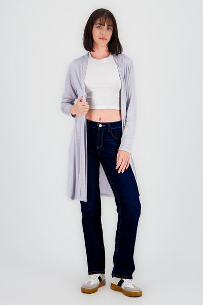 Solid Long Sleeve Cardigan LIGHT GRAY