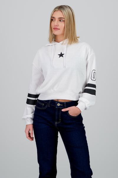 Star Print Sweatshirt WHITE COMBO