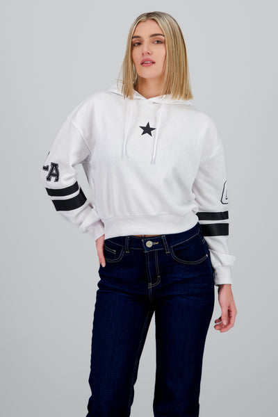 Star Print Sweatshirt WHITE COMBO