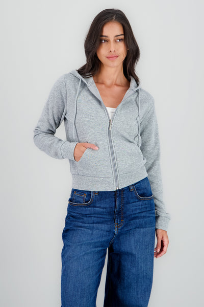 Long Zip Up Sweatshirt GRAY