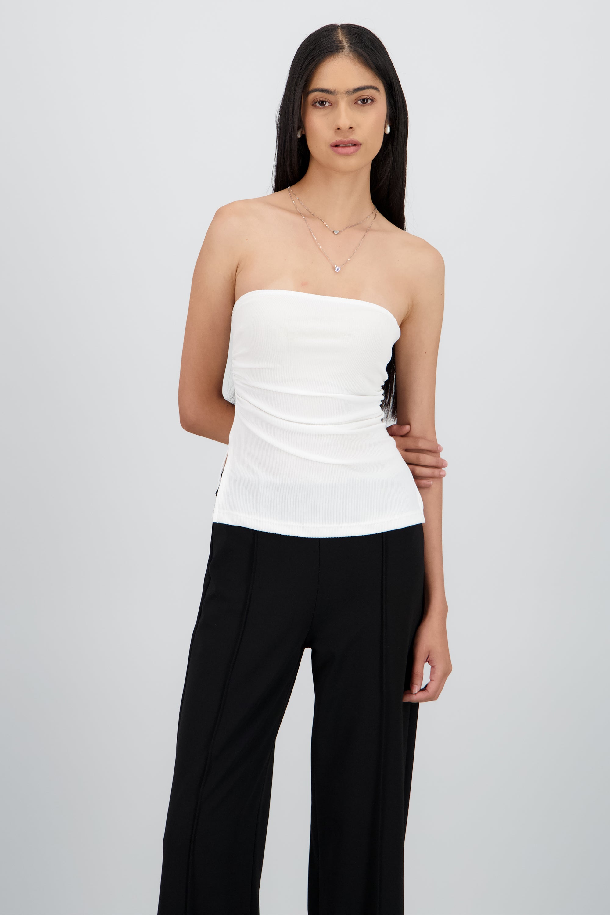 Ribbed Tube Top with Slit