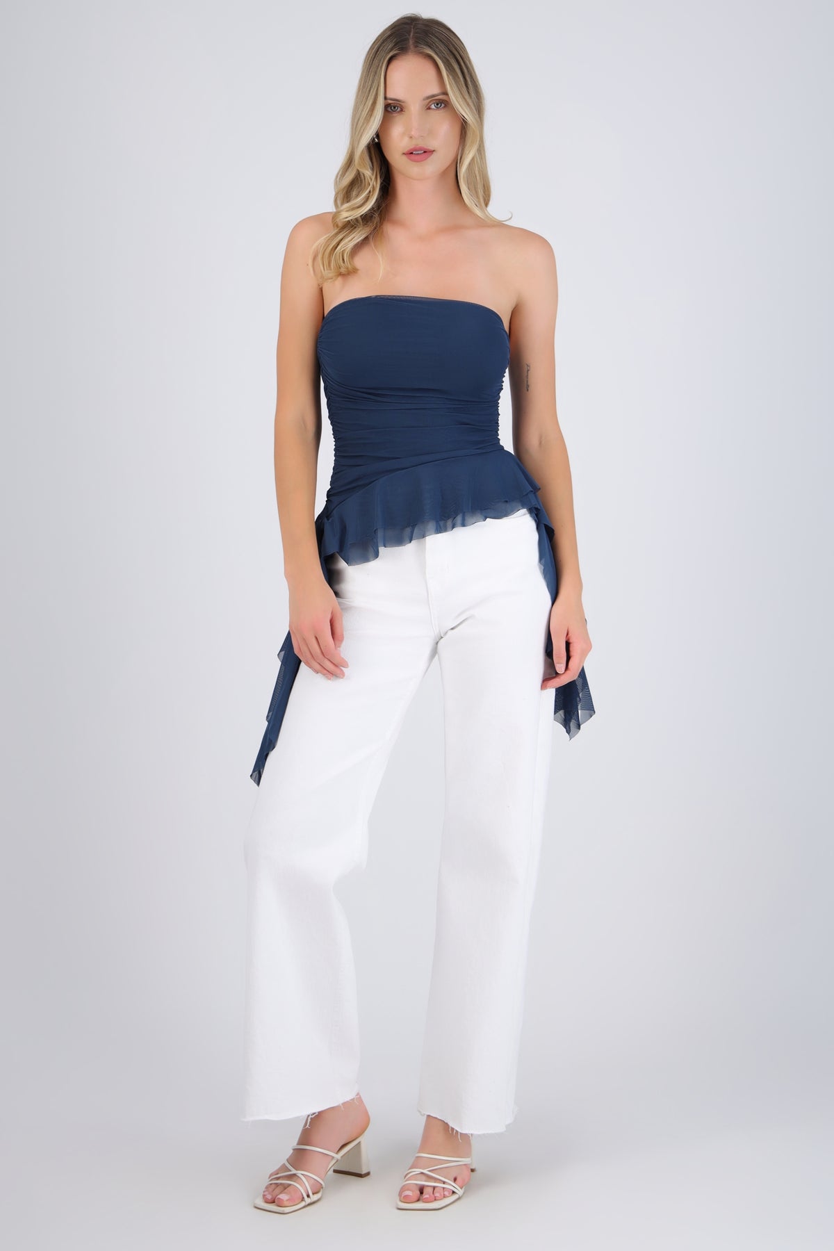 Draped Strapless Top