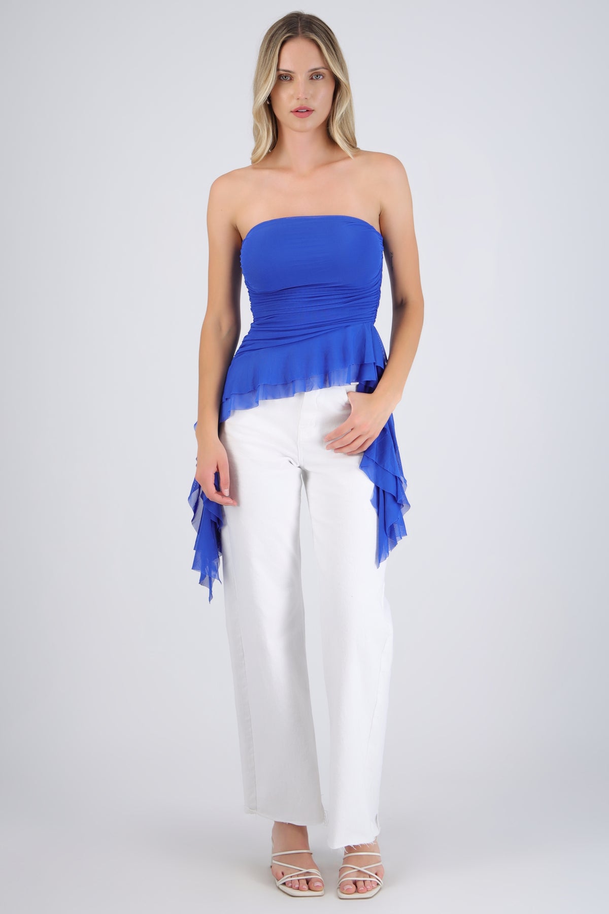 Draped Strapless Top