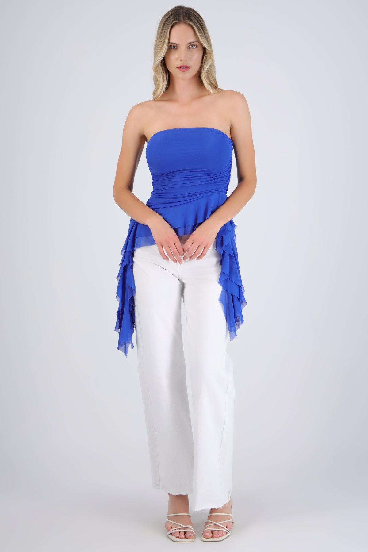 Draped Strapless Top
