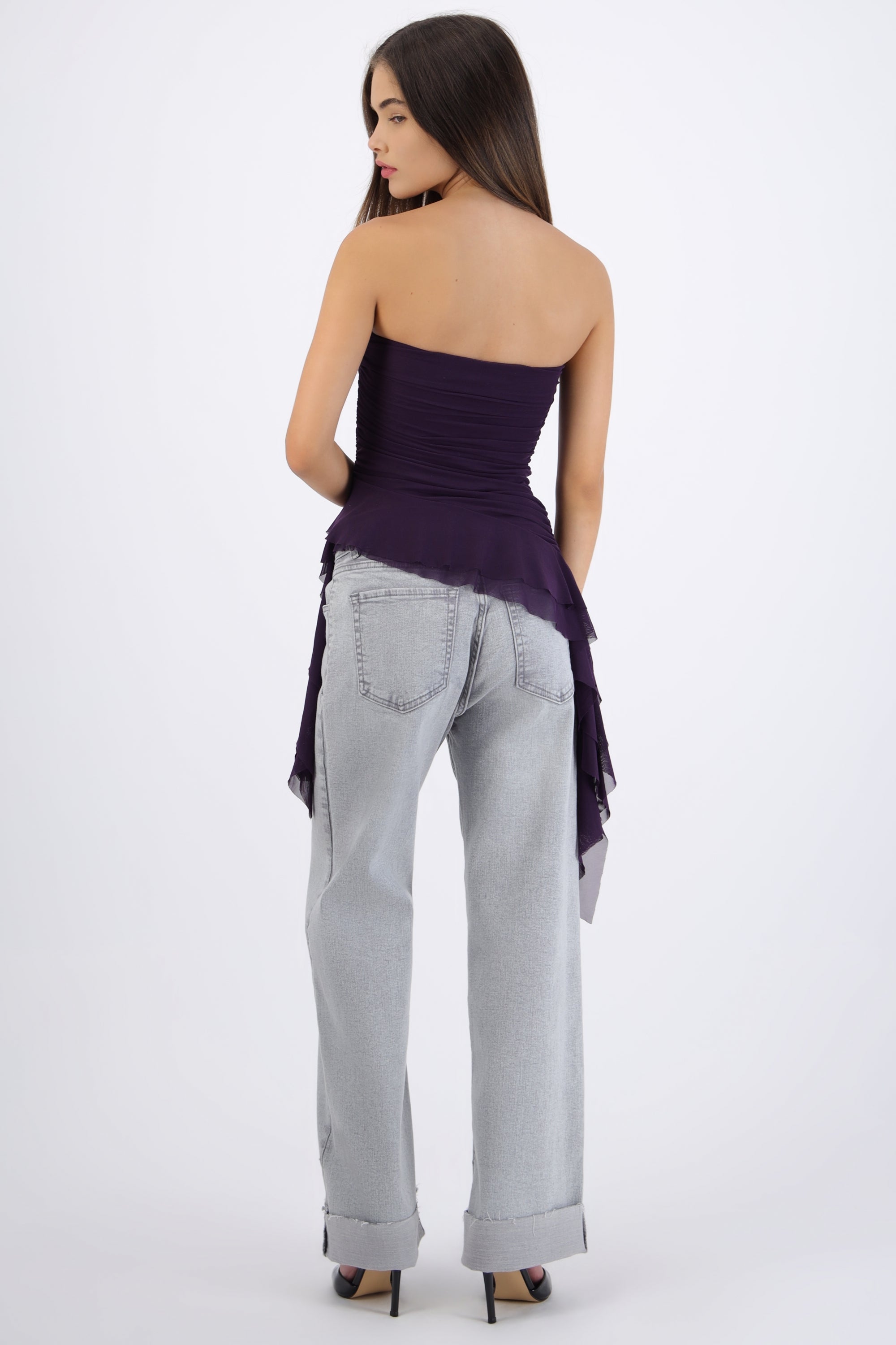 Draped Strapless Top