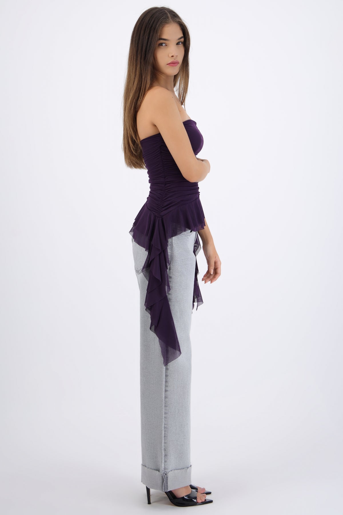 Draped Strapless Top
