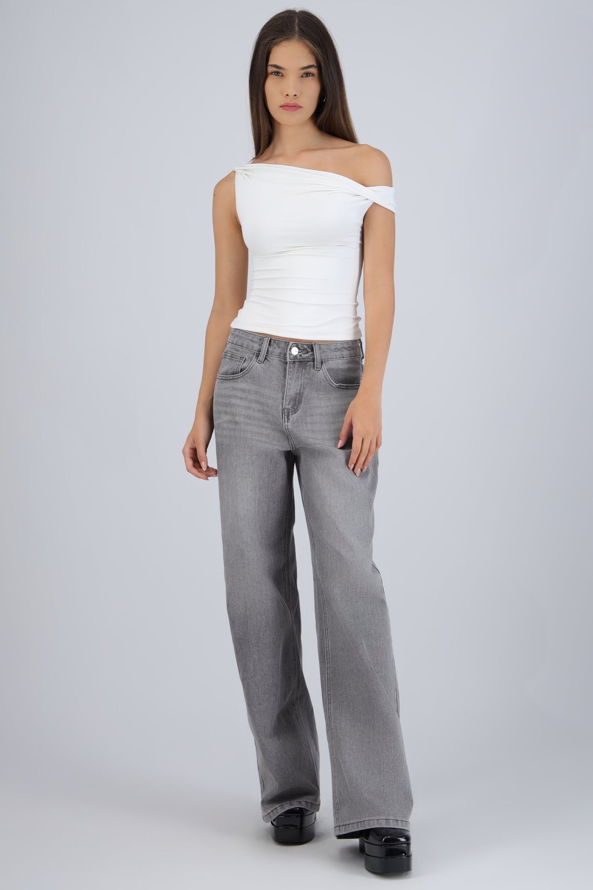 Jeans straight desgaste